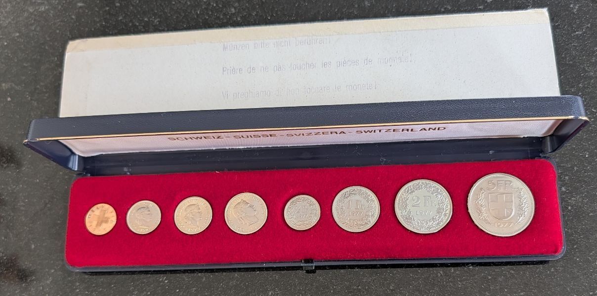 Tutti le monete: Münzsatz Schweiz 1977 pp – Nuovo (secondo la descrizione) da Arch venduto da coinsandmore