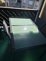 Gartentisch mit Glasplatte Rattanoptik akzeptabel