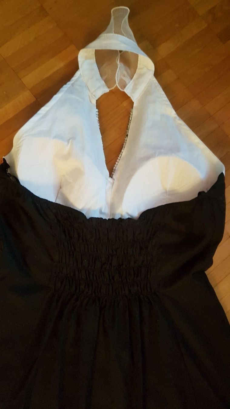 Kleider: Schwarz-weisses Neckholder-Kleid – Neu (gemäss Beschreibung) aus Oberengstringen von Sheera7 5