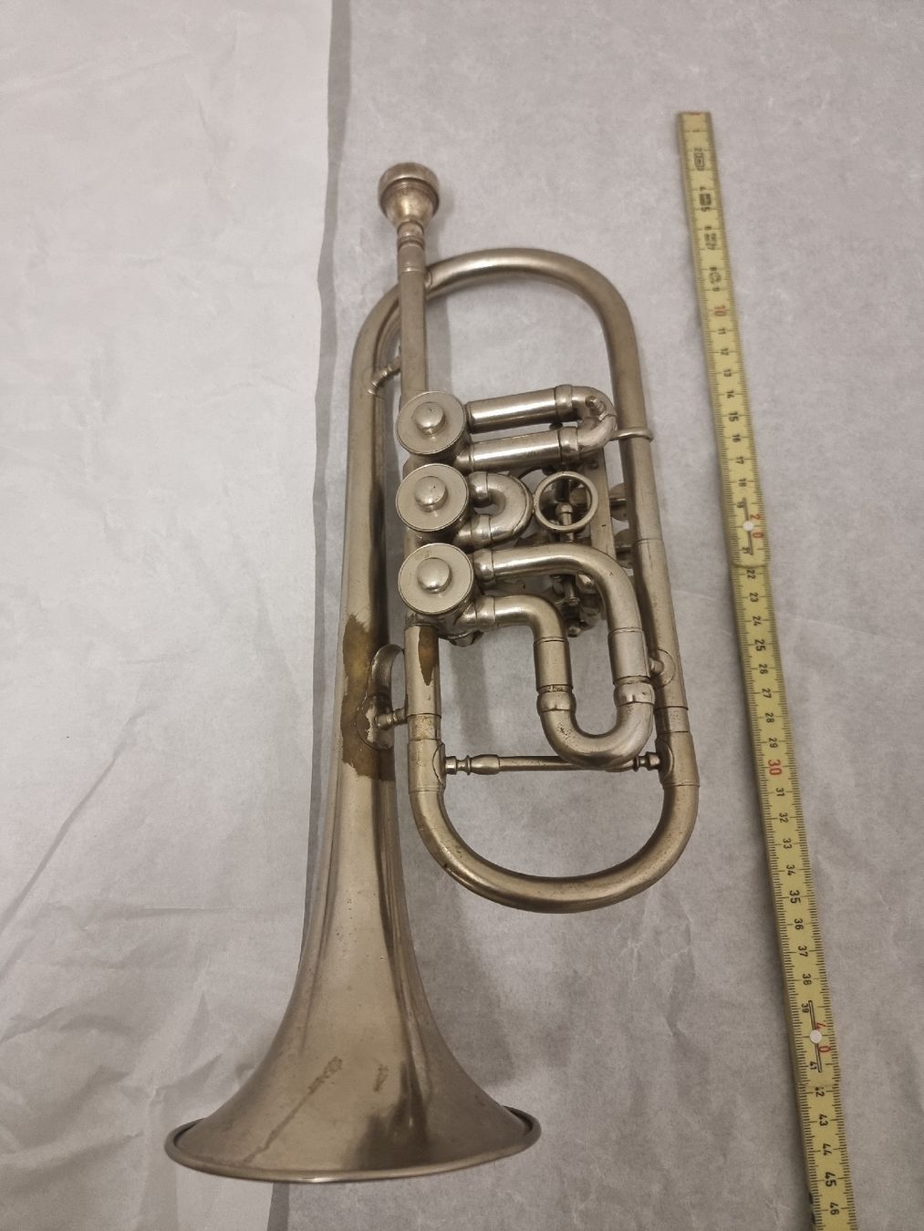 Strumenti musicali: Cornet, silber, mit Mundstueck, gebraucht – Usato da Olten venduto da Mezopotamya 3