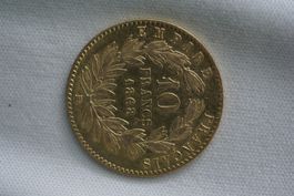 10 Francs Or Napoléon III tête laurée 1868
