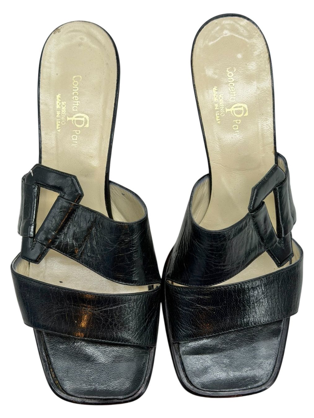Scarpe da donna: Mules Concetta Pane cuir noir. Pointure 40 – Usato da Cossonay-Ville venduto da PatineDuTemps 1