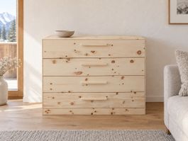 Zirben Kommode Massivholz - 105cm breit - AKTION