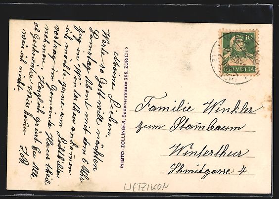 Cartoline postali: Foto-AK Wetzikon, Teilnehmer einer Parad – Usato da Berlin venduto da bartko-reher 1