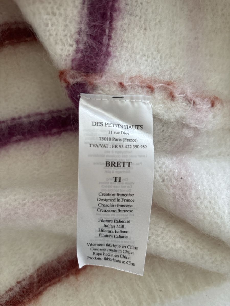 Des Petits Hauts Maglioni & Felpe: Pull Des Petits Hauts modèle Brett rayé blanc taille T1 – Usato da Prilly venduto da emi_j6lb 3