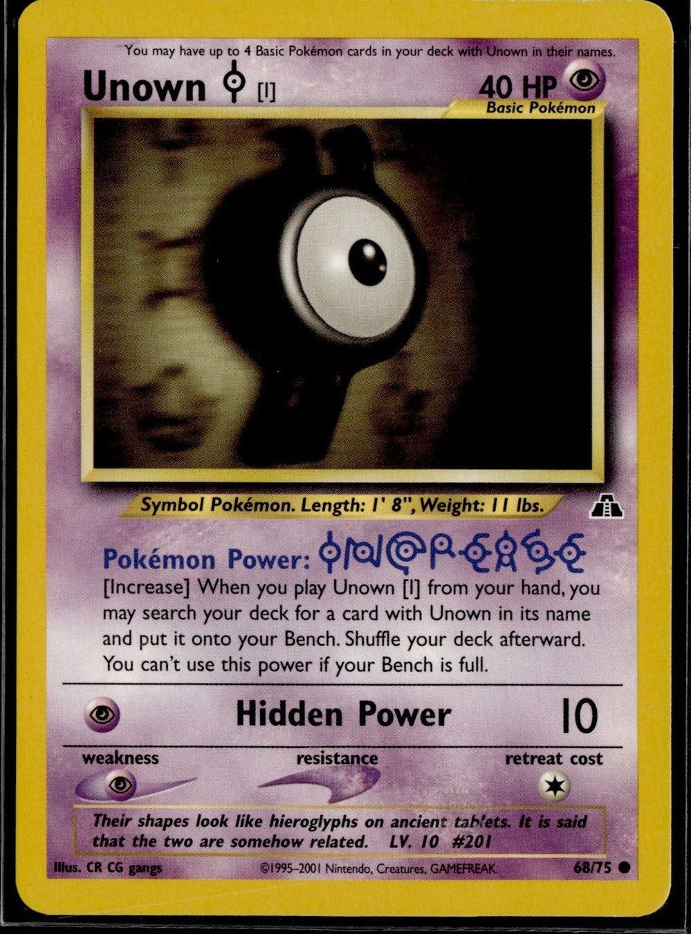 Pokémon Carte collezionabili: Unown [I] Neo Discovery 68/75 – Usato da Zürich venduto da pokemon_cards