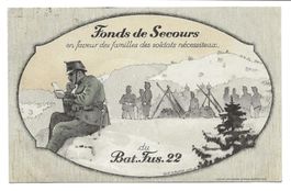 Militär - Einheitskarte Fus.Bat. 22 - Fonds de Secours 1918