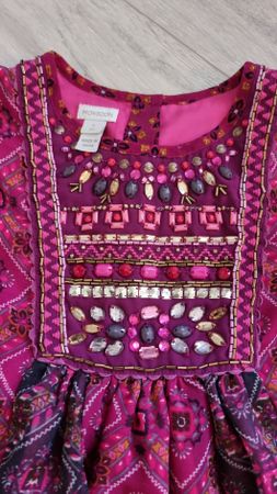 Monsoon Mädchen Kleid 8 Jahre Boho Stickerei Perlen Festlich