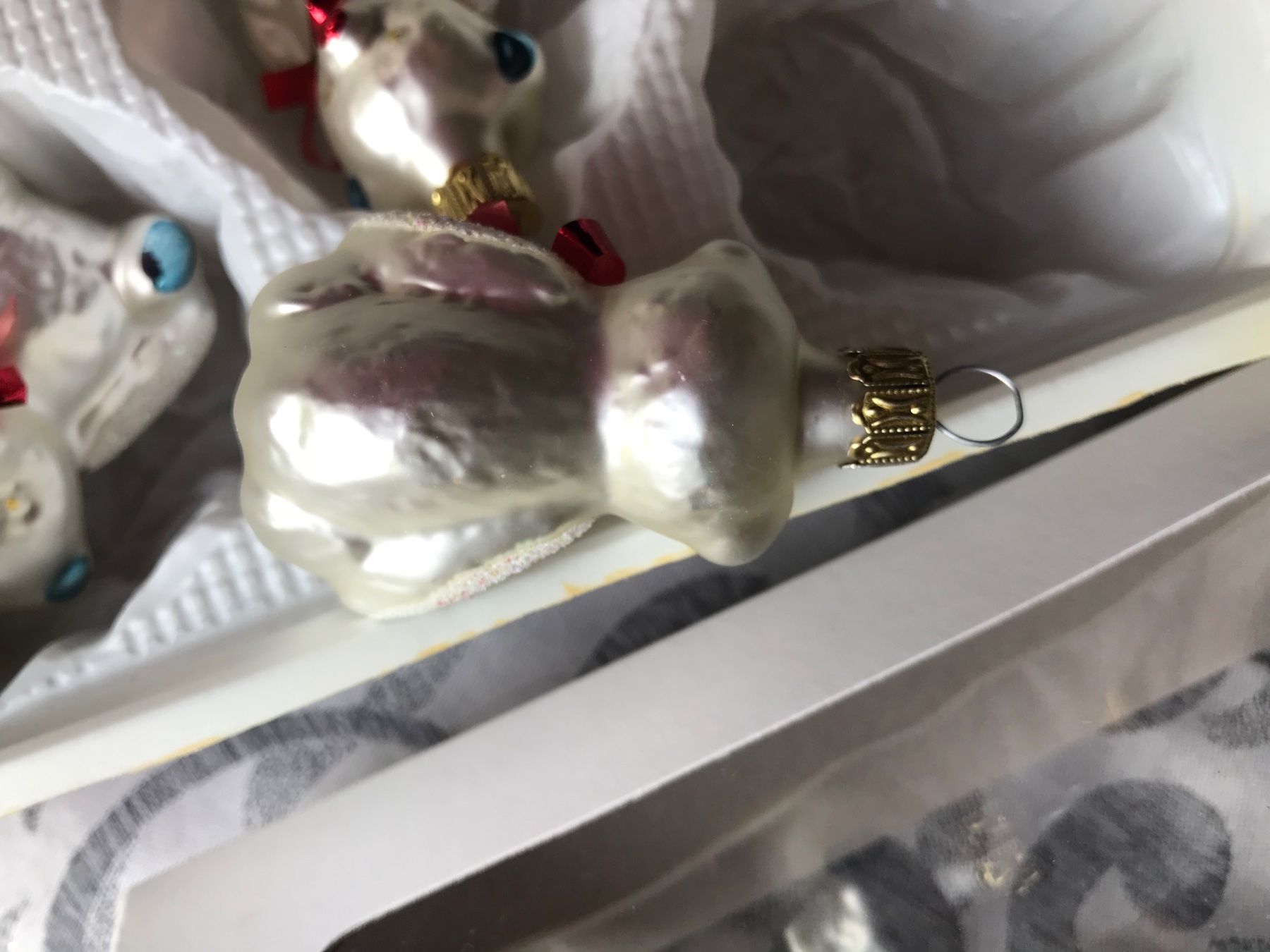 Tutte le decorazioni: 6 elfenbeinfarbene Bärchen Bär Christbaumschmuck – Nuovo e nell'imballaggio originale da Alpnach Dorf venduto da marvo 5