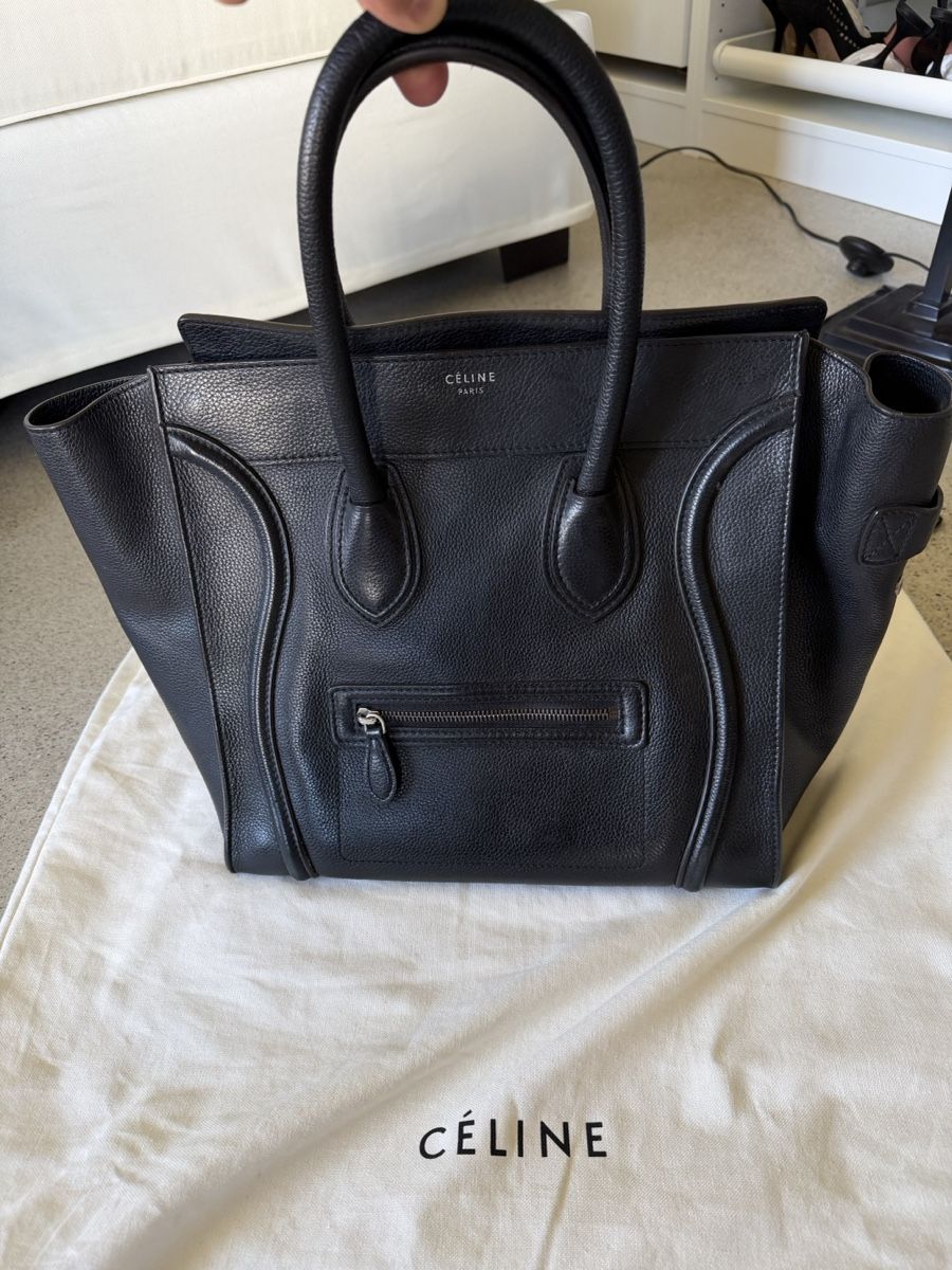 Celine Borse da donna: Celine Trapeze Tasche Schwarz Leder – Usato da Zumikon venduto da Roman24zh