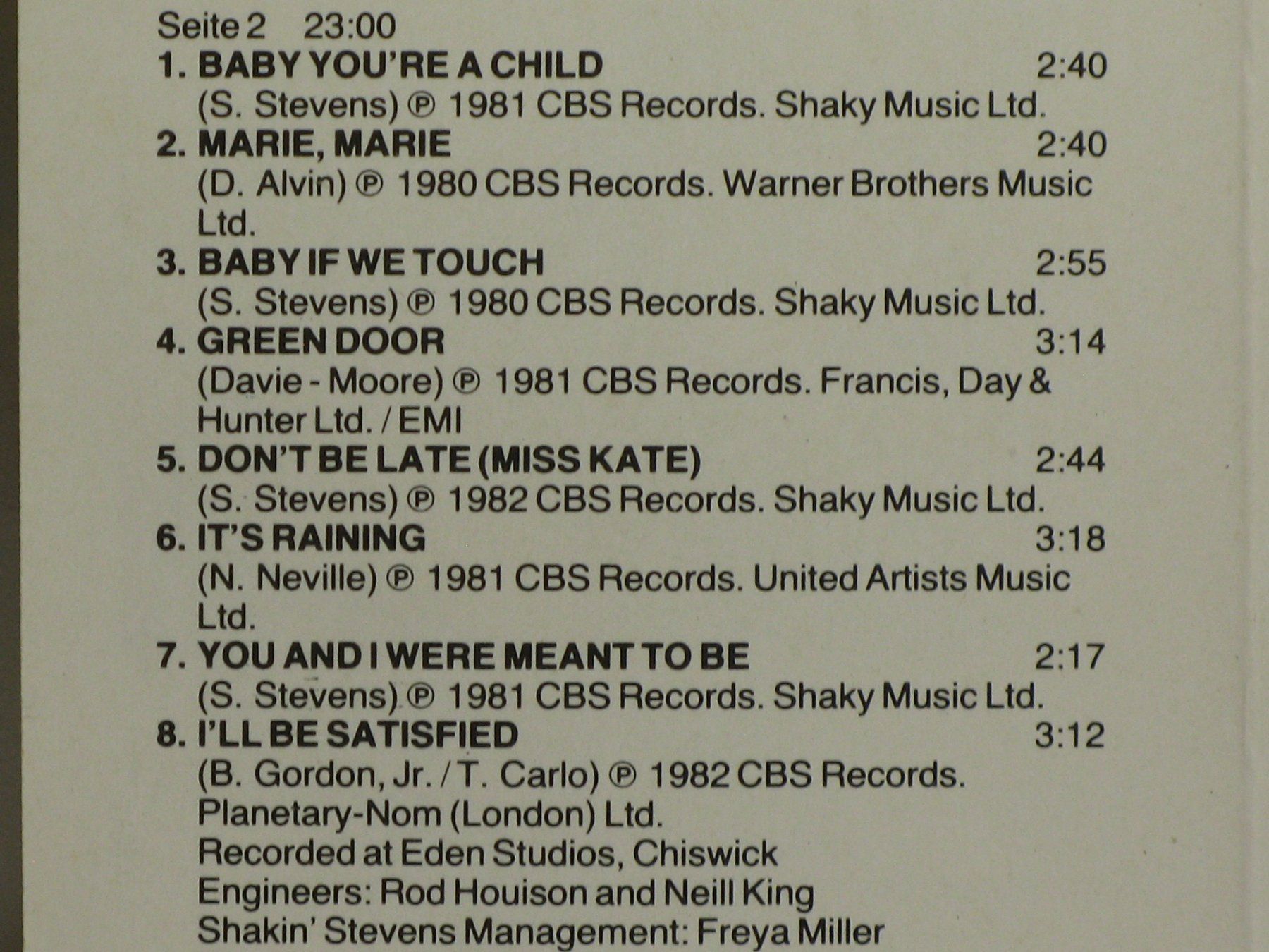 Musicassette: SHAKIN  STEVENS    Jetzt kommt  Shaky – Usato da Langnau i. E. venduto da gf2_29jt 2