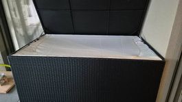 Rattan Gartenbox / Kissenbox schwarz 150x80x85