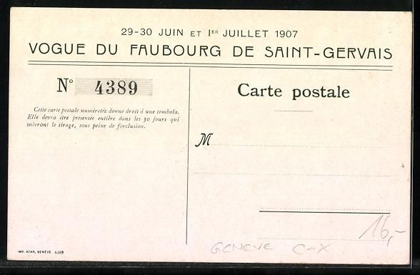 Cartoline postali: Geneve, Vogue du Faubourg de Saint-Gerva – Usato da Berlin venduto da bartko-reher 1