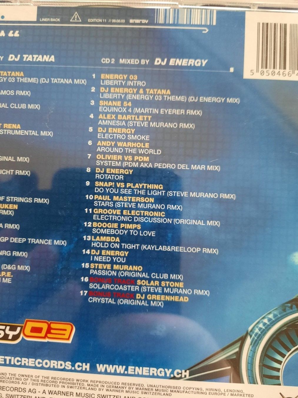 CDs: CD Energy 03 - DJ Tatana & DJ Energy – D'occasion à Pully par bro_n52j 3