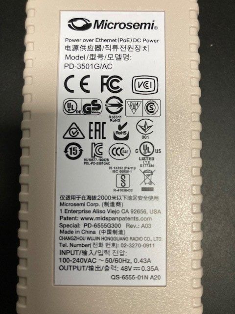 Chargements: Microsemi PoE Injector PD-3501G – D'occasion à Lüsslingen par Piper 1