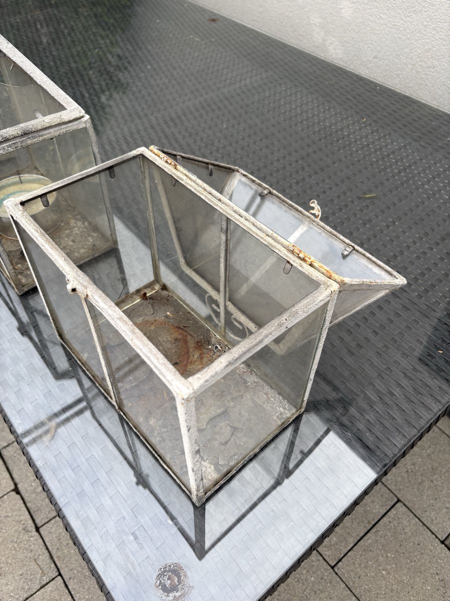 Laternen: 4 Laternen / Windlichter / Glas / shabby shic – Gebraucht aus Zürich von seb_8rsb 2