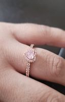 Wunderschöner Ring Fingerring Herz mit Strasssteinchen rosé