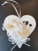Geschenk Herz Deko Shabby Chic Spitze Muttertag Geburtstag