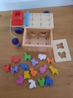 Holz Lastwagen mit Tieren & Sortierspiel