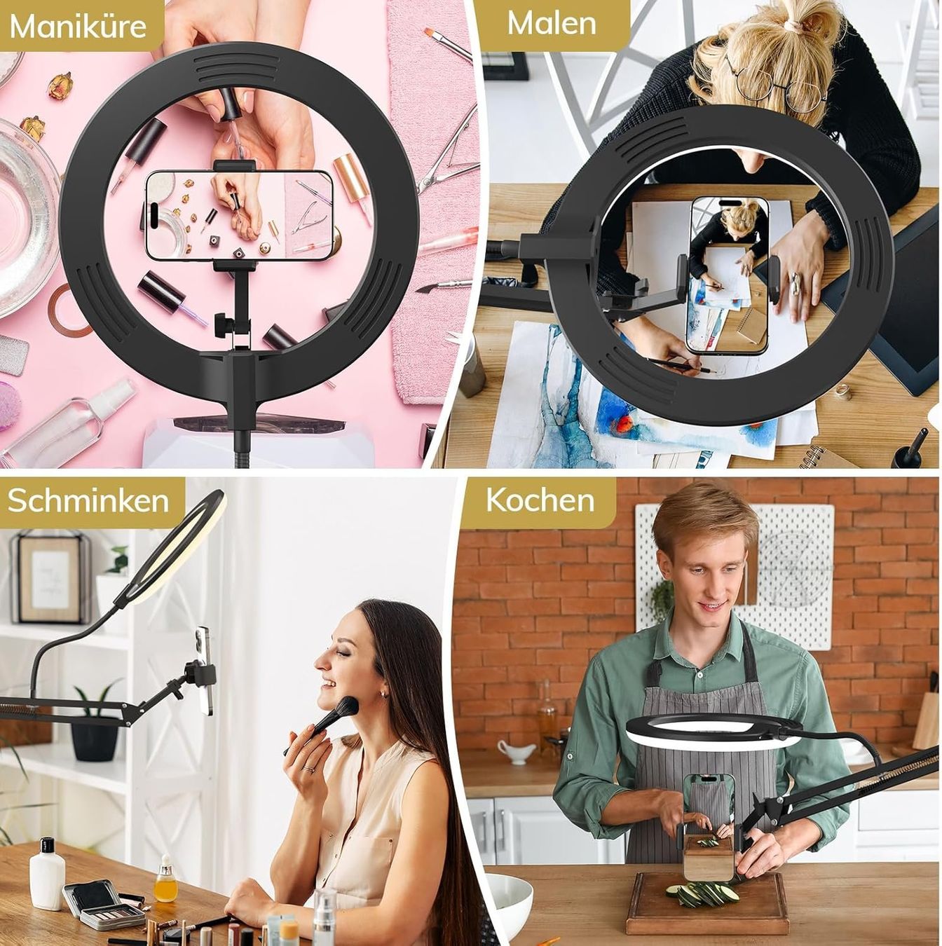 Altro per Ufficio & Commercio: Overhead-Ringlicht-Kit mit Auslegerarm und Telefonhalter 70c – Nuovo e nell'imballaggio originale da Châtelaine venduto da topshop.switzerland 9