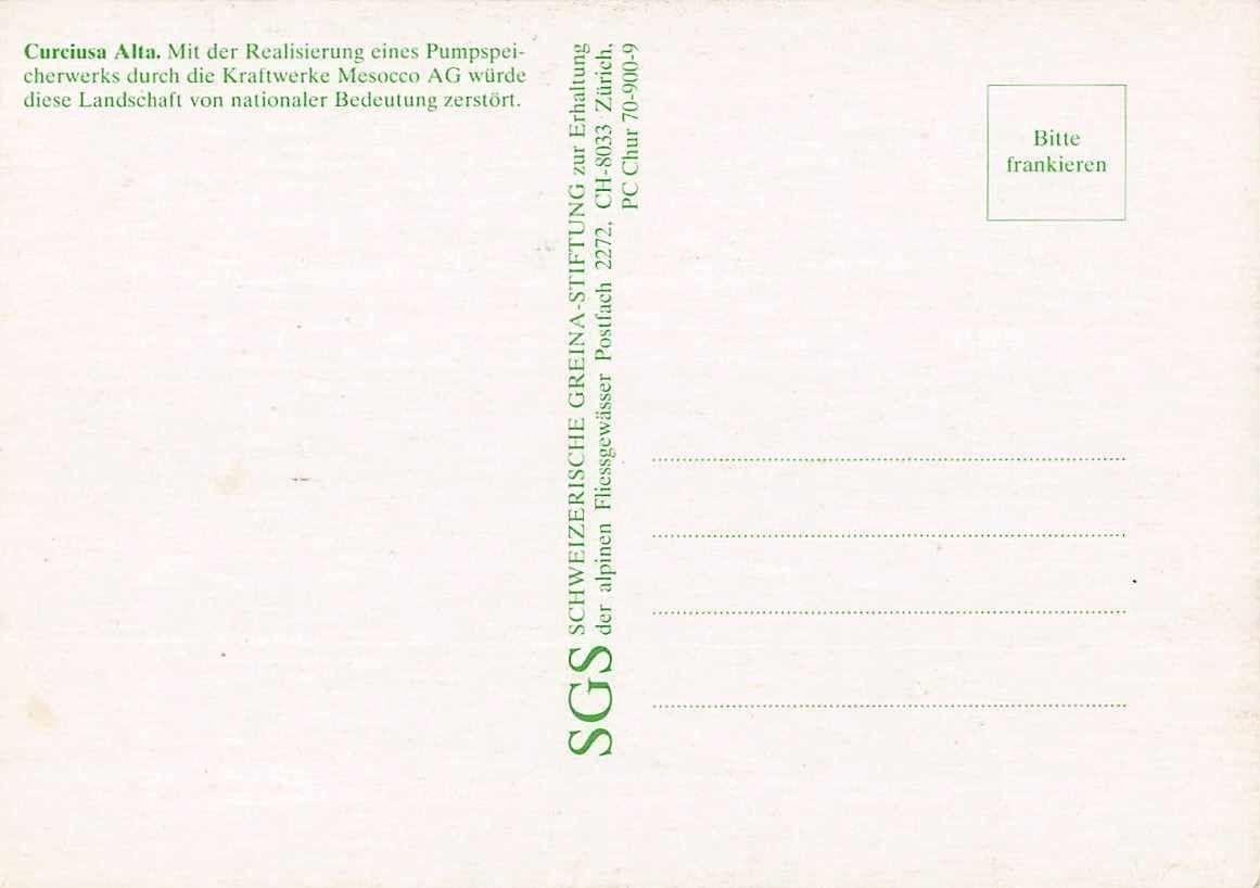 Cartoline postali: WERBEKARTE der GREINA-STIFTUNG – Usato da Winterthur venduto da SchatzchischtliWinti 1