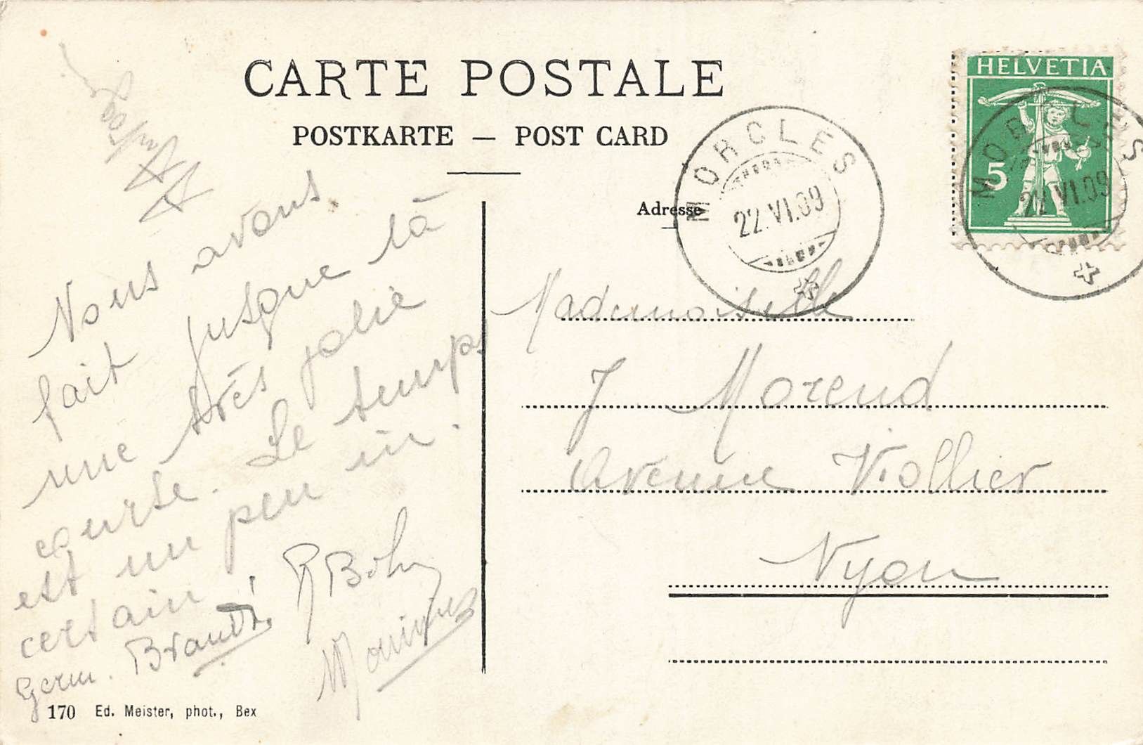 Cartoline postali: Morcles – Usato da Biasca venduto da Blenio71 1
