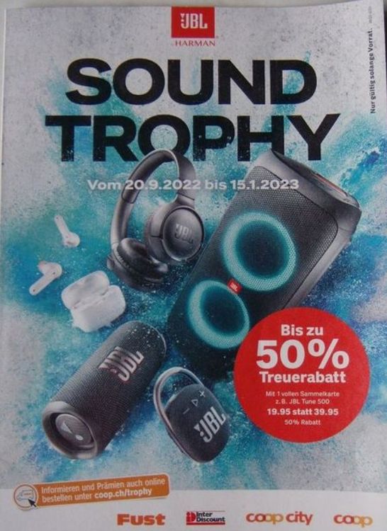 8 Cartes Coop Sound Trophy JBL/Coop JBL Sammelkarten (Neu (gemäss
