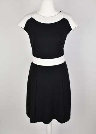 Escada Kleid, Gr.34, schwarz/weiss, figurbetont