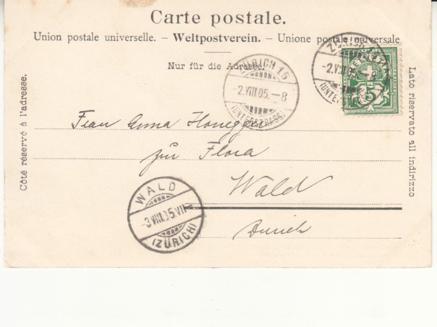 Cartoline postali: Zürich 1905 – Usato da Bürglen TG venduto da StampGraf 1
