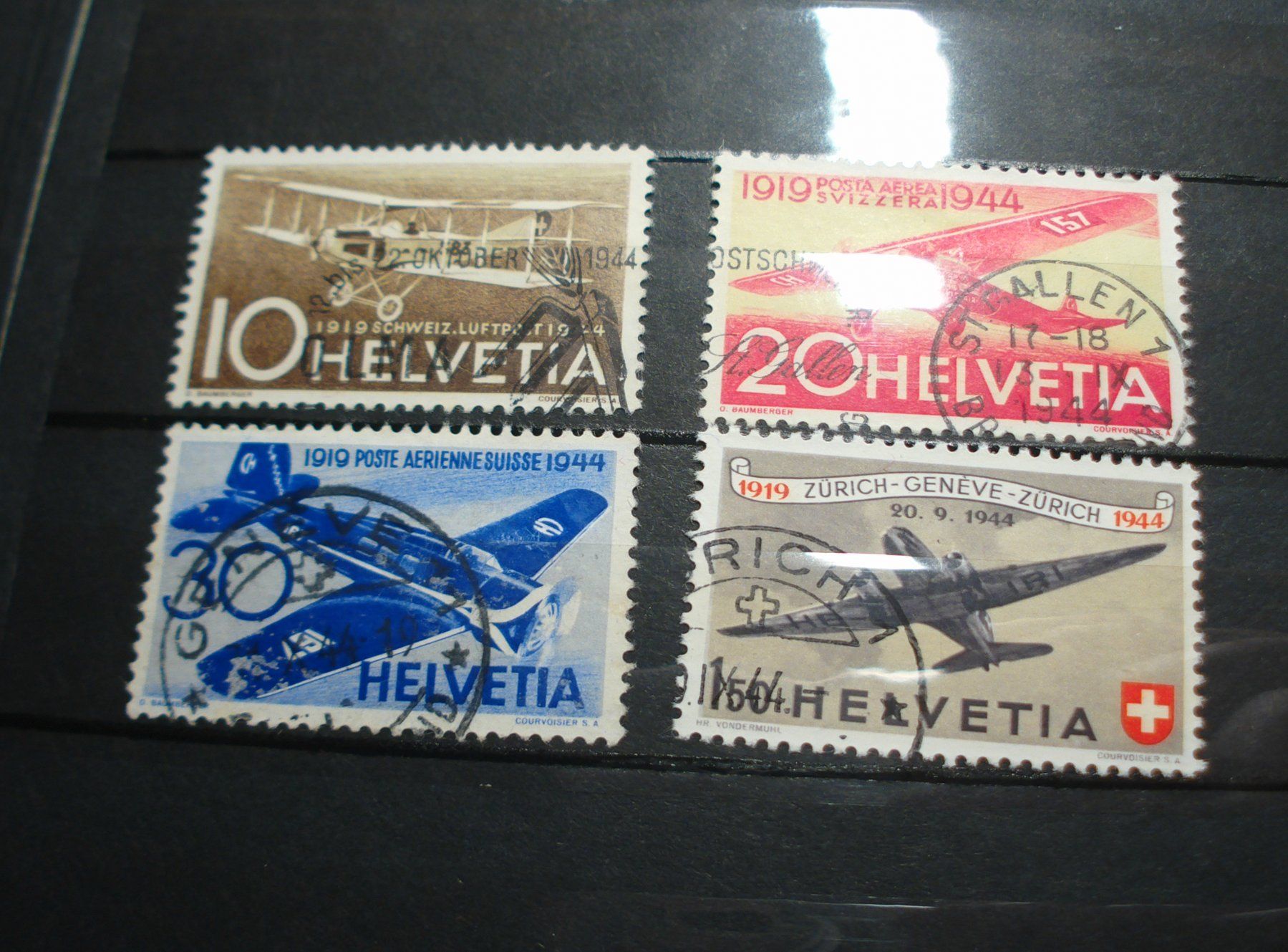 Alle Briefmarken: Satz Flugpostmarken 1944 gestempelt – Gebraucht aus Niederwil AG von morostahu