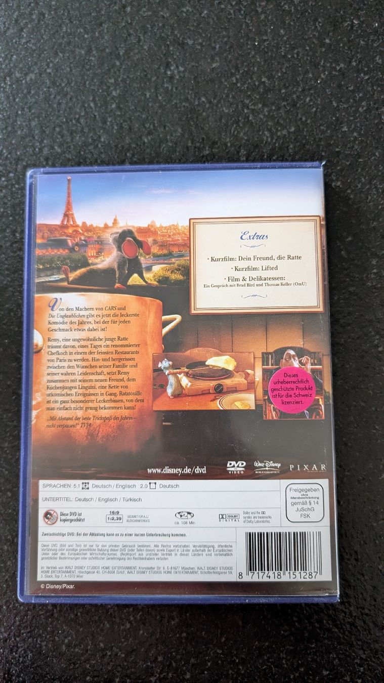 Alle DVDs: Ratatouille – Gebraucht aus Heimiswil von schlaefli83 1