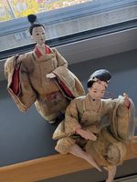 2 Japanische Puppen  ( Musiker )Antik