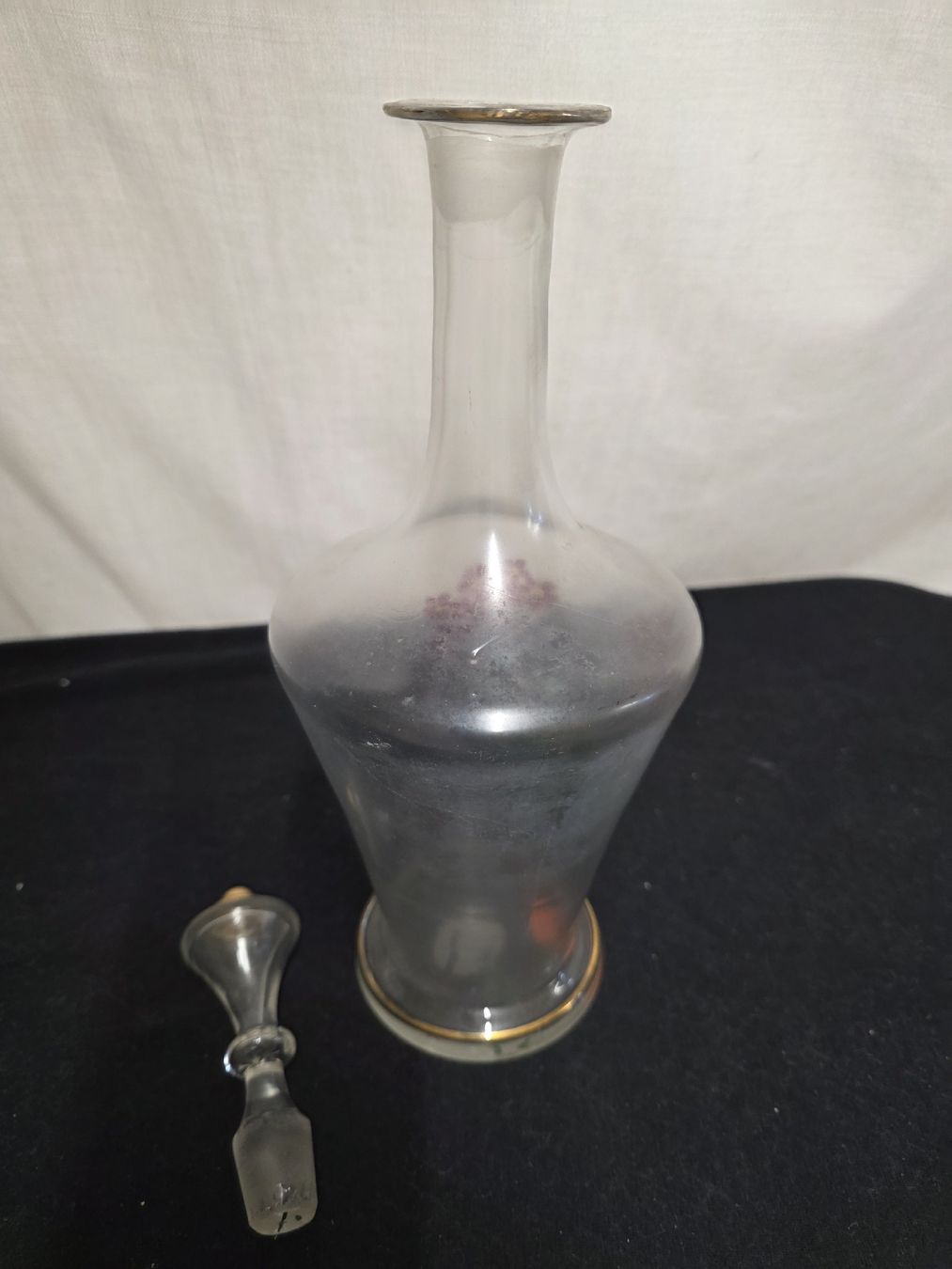 Caraffe: Dekorative Vintage Karaffe mit Blumenmuster, Glas, – Usato da Wolfertswil venduto da Antiko 5