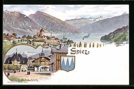 Spiez, Strassenpartie am Bahnhofplatz, P