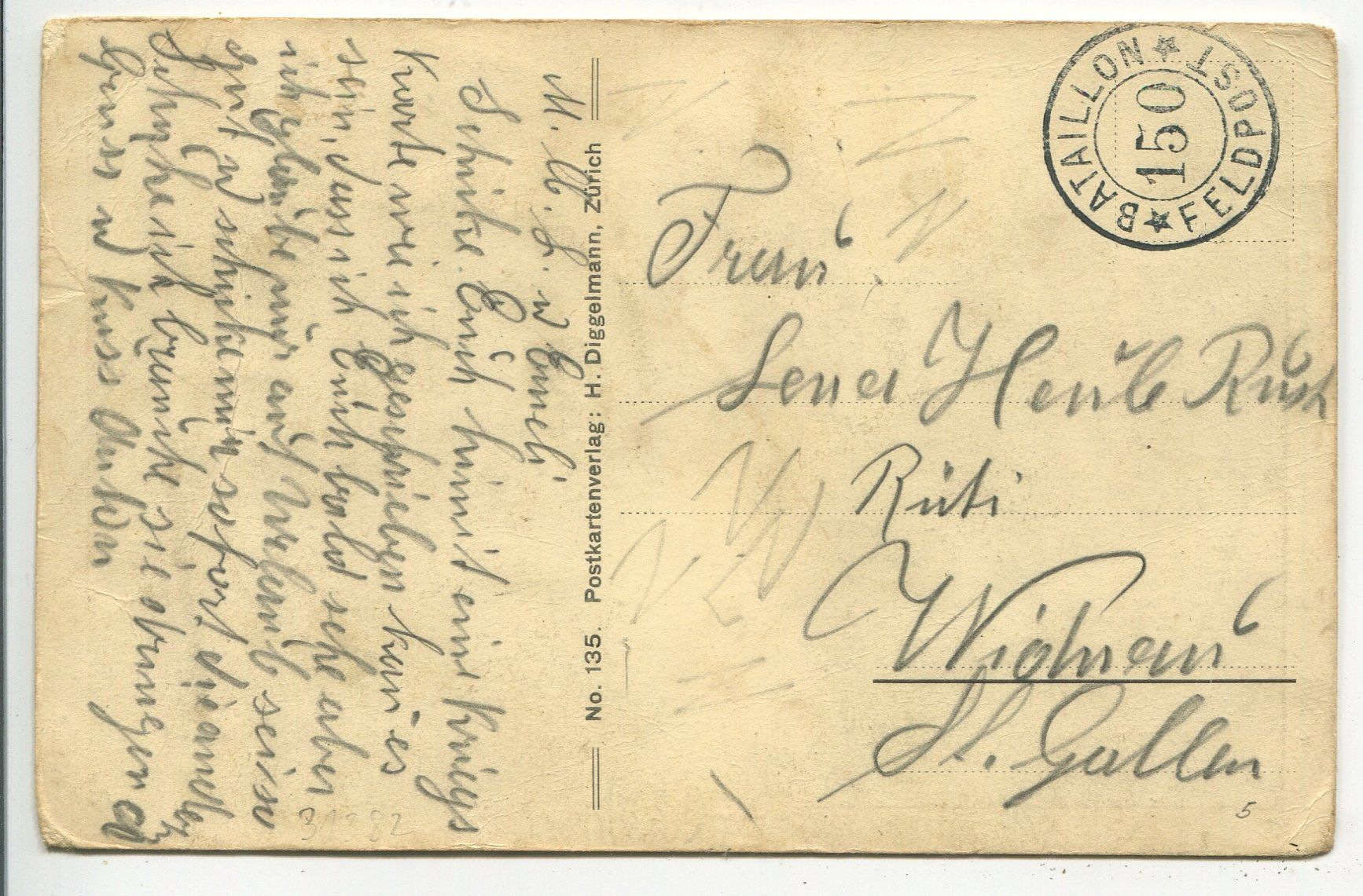 Cartoline postali: AK Kriegs-Erinnerung 1914 Feldpost Bat.150 – Usato da Zug venduto da pinundpuk 1