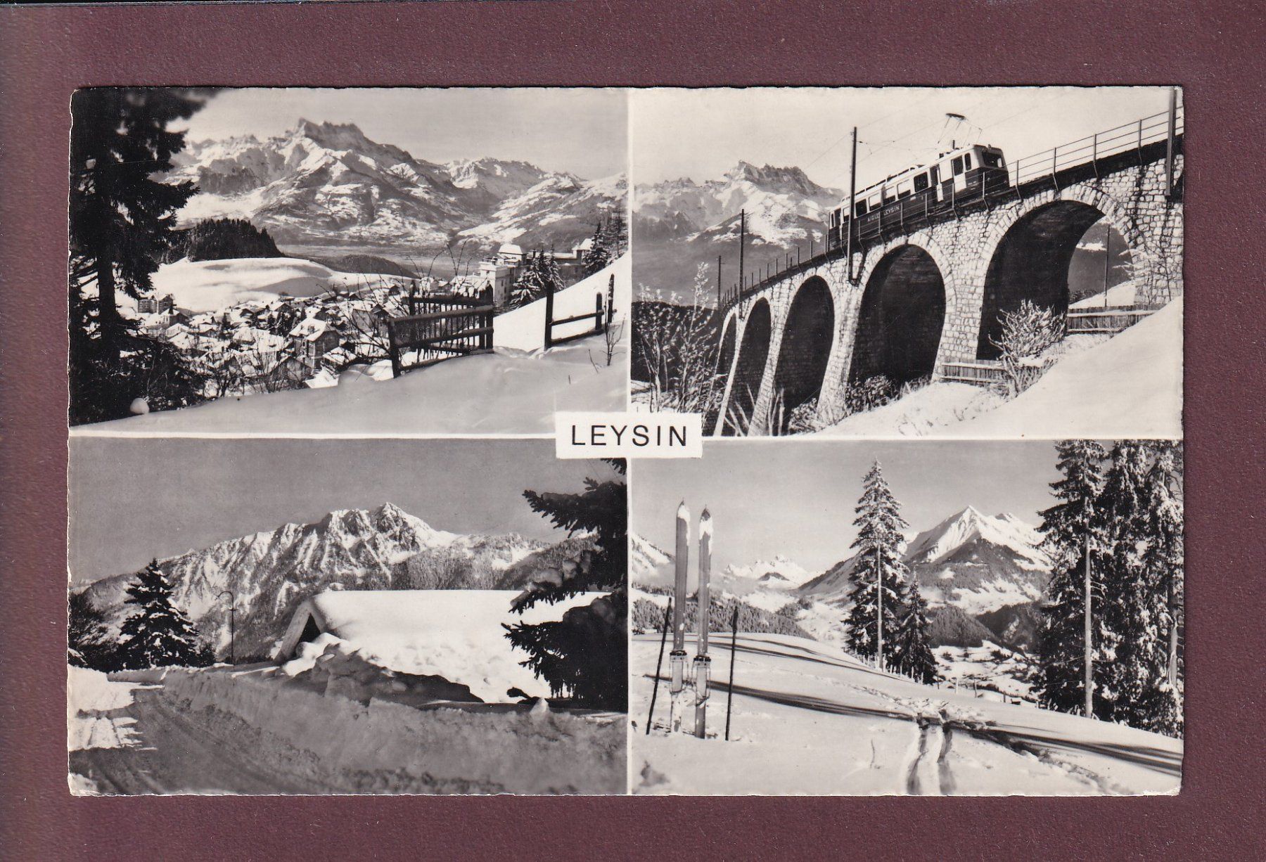 Cartoline postali: LEYSIN - 4 images - 1966 – Usato da Pully venduto da nicecards