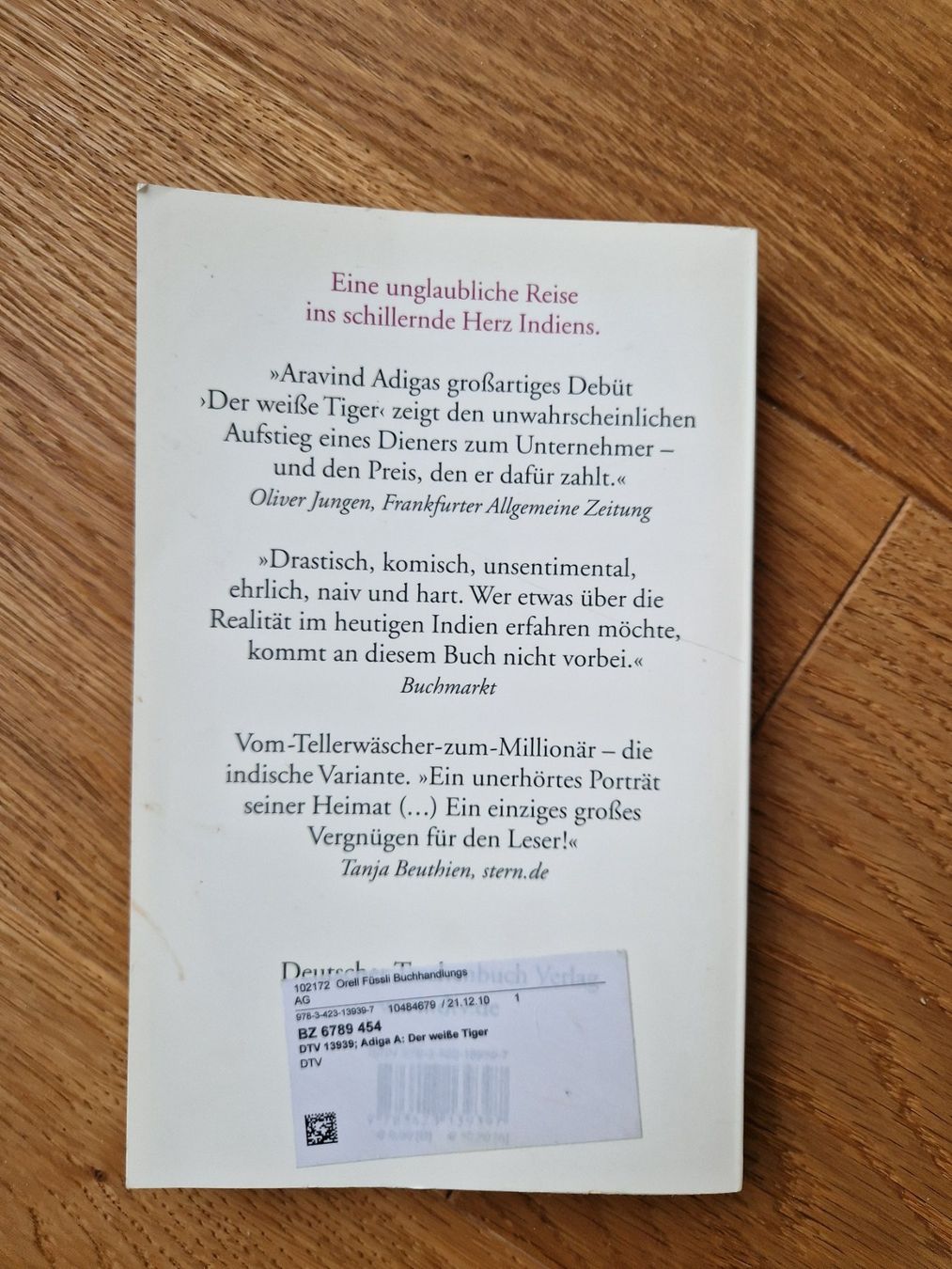 Libri: Roman Der weisse Tiger – Usato da Eschenbach SG venduto da SanFranciscoCalifornia 1