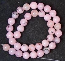 1 Strang echte rare pink Peru-Opal Perlen 10 mm