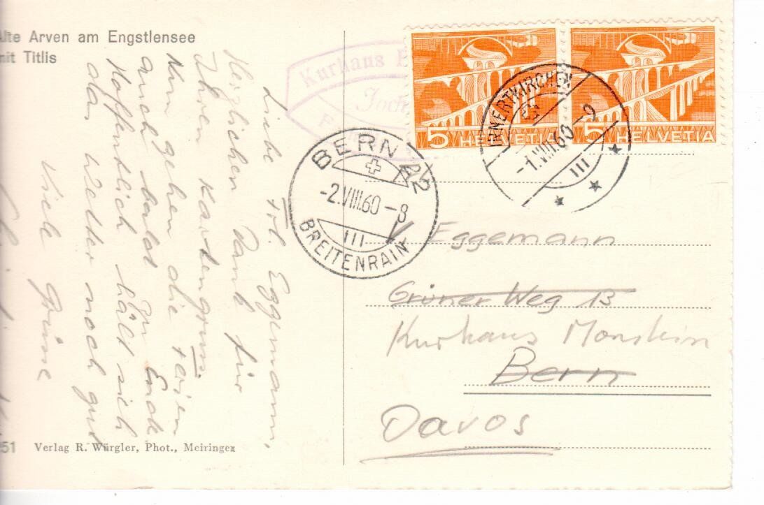 Cartoline postali: alte Arven am Engstlensee mit Titlis – Usato da Wolhusen venduto da Curver9 1