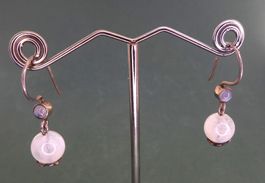 Ohrringe Hänger 800 Silber mit synthetischen Steinen