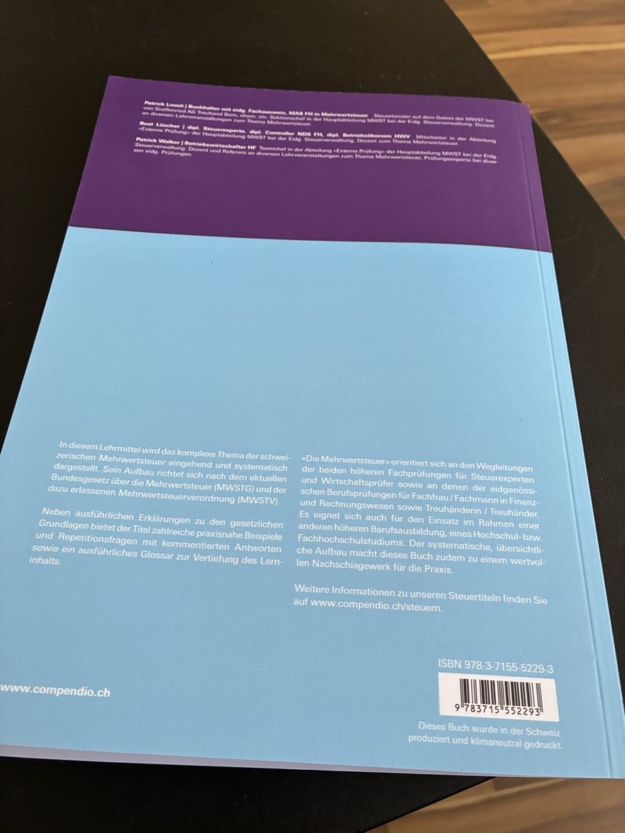 Libri: Die Mehrwertsteuer – Nuovo (secondo la descrizione) da Unterengstringen venduto da Cipsi 1
