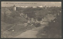Carte P de 1911 ( Fribourg / Les deux Ponts  suspendus )