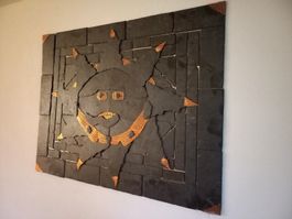 wandbild ,handgefertigtes Bild aus naturschiefer und kupfer 