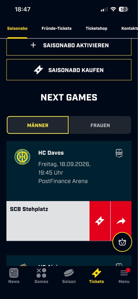 Biglietti: SCB - HCD 18.09.2026 – Nuovo (secondo la descrizione) da Reconvilier venduto da 96Chantal96