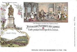 Stans NW Pestalozzi in Stans 1798 Historische Litho um 1900