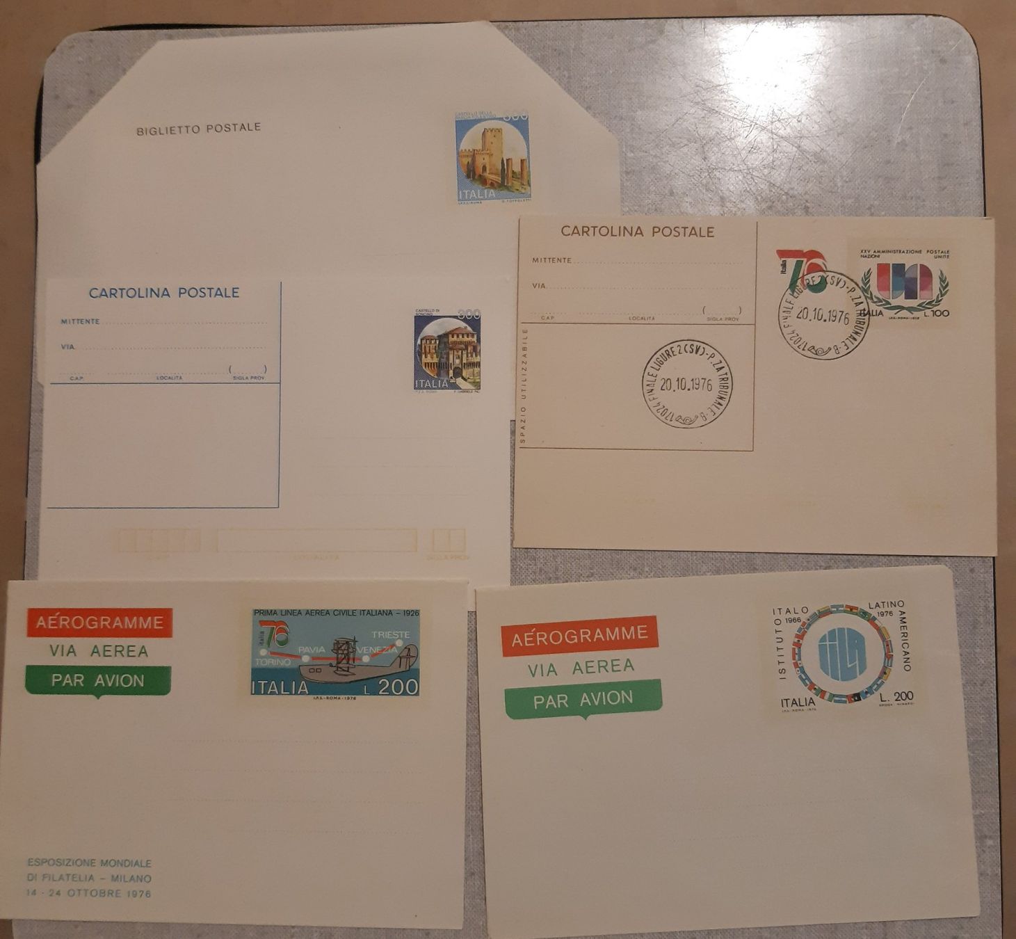 Tutti i francobolli: Italie 5 entiers postaux – Nuovo (secondo la descrizione) da Biel/Bienne venduto da Ligurie