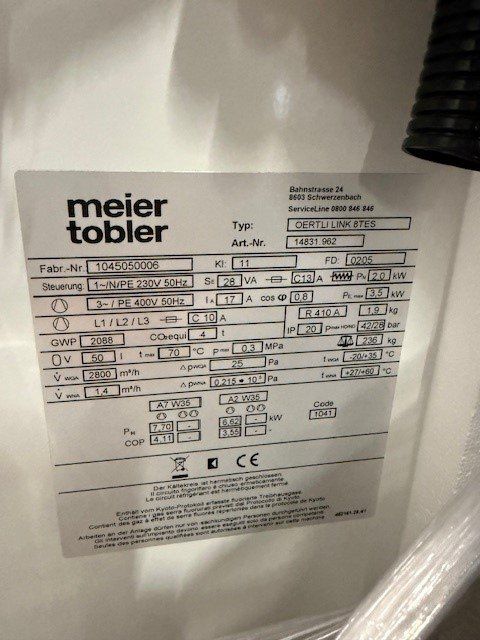 OertliWärmepumpe Link 8TES mit Speicher neu originalverpackt (Neuf ...