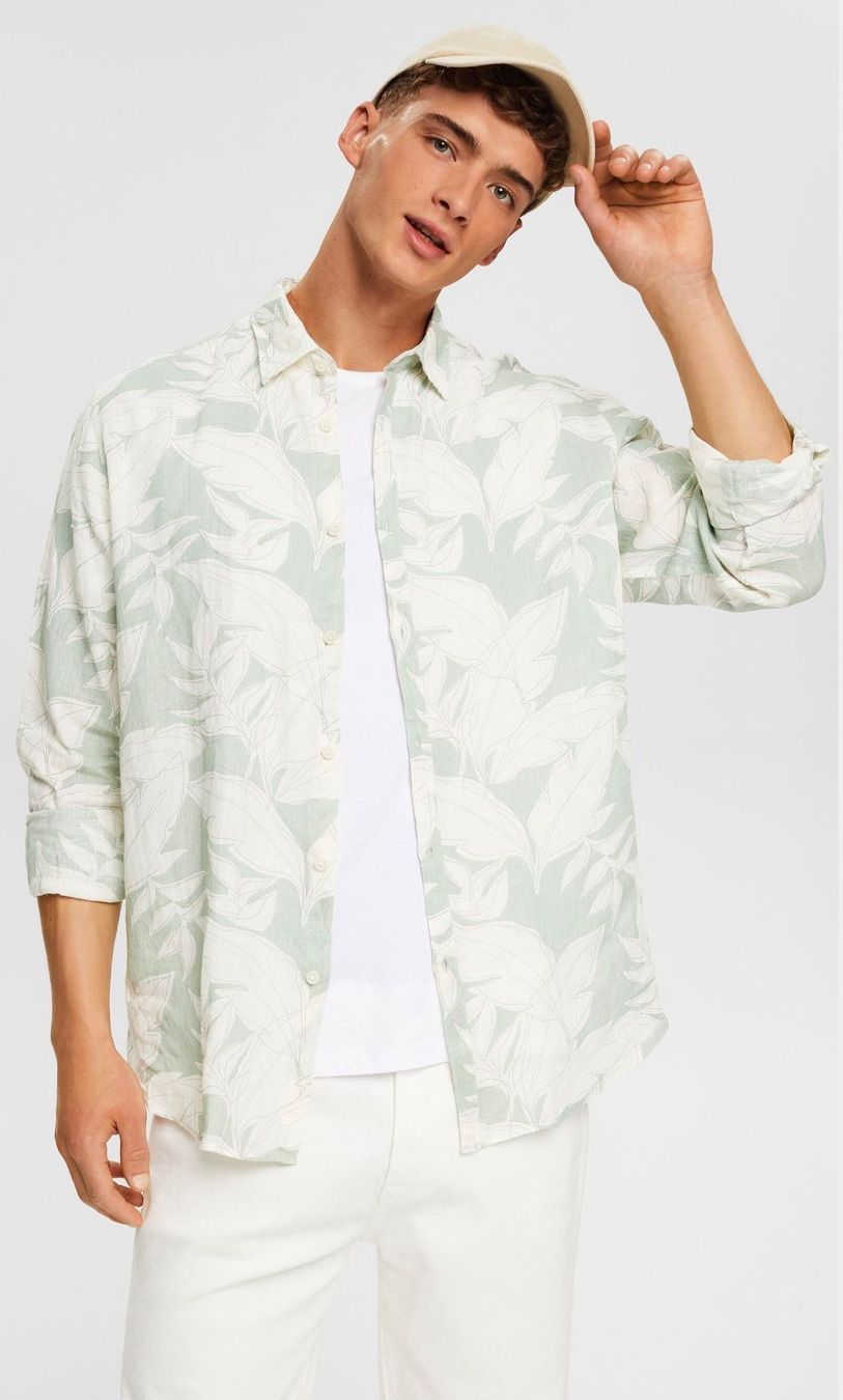 Esprit Camicie: Gemustertes Hemd aus 100% Leinen – Nuovo e nell'imballaggio originale da Wittenbach venduto da bes_k8vr 5