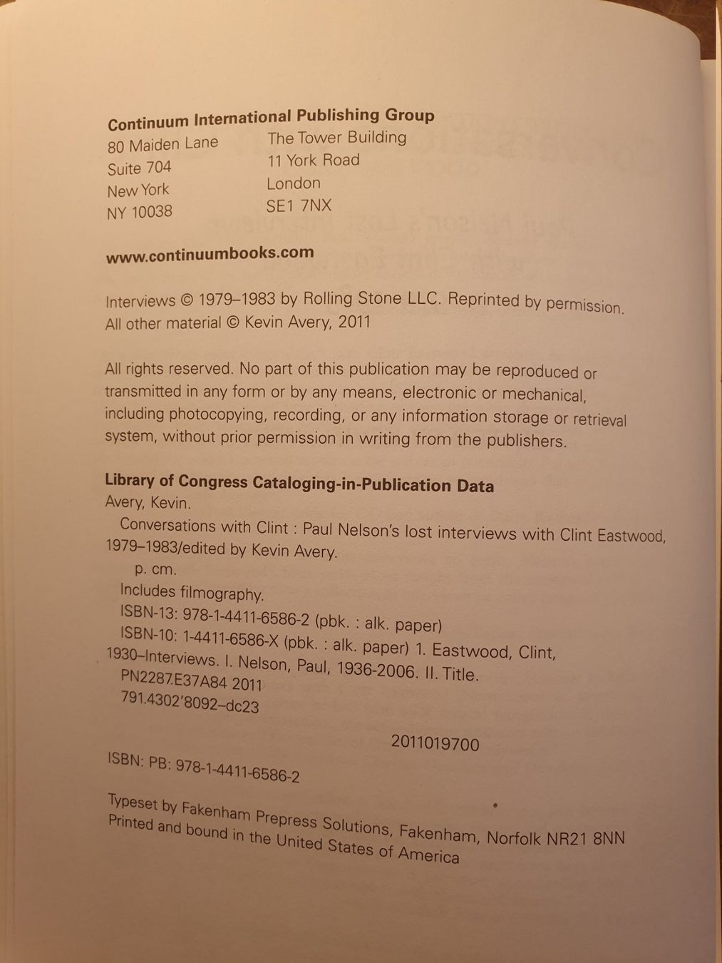 Libri: Conversations With Clint - Kevin Avery – Usato da Zürich venduto da loosebone 3