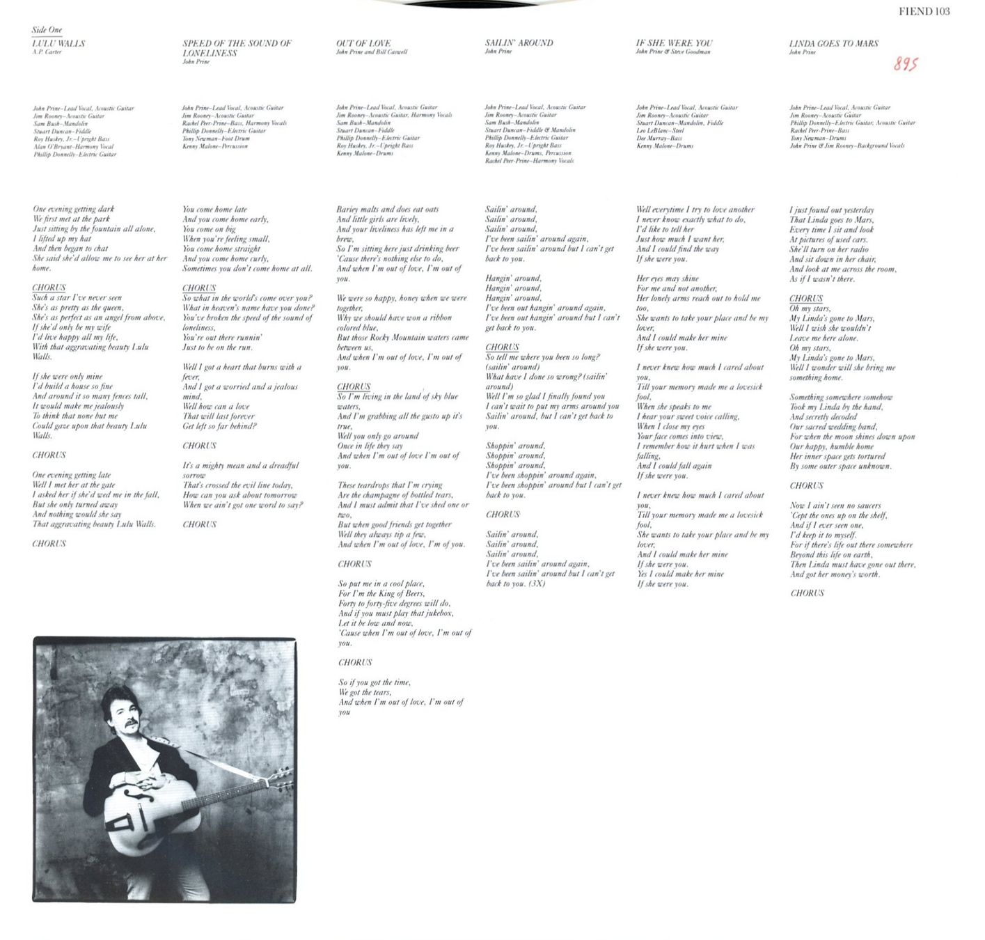 Dischi in vinile: LP - JOHN PRINE  German Afternoons – Usato da Morges venduto da evnocha3 5